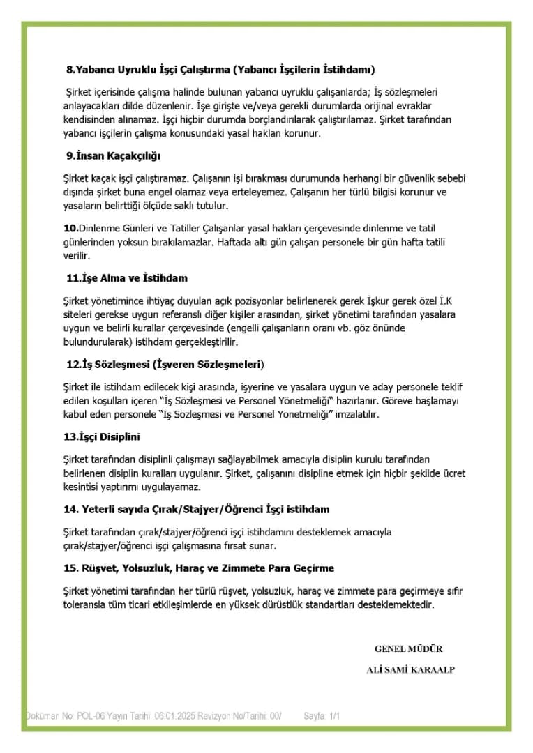 Unsere Richtlinie zur sozialen Verantwortung - 1