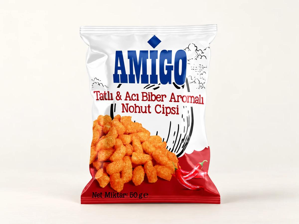Amigo Tatlı ve Acı Biber Aromalı Nohut Cipsi – 50 g